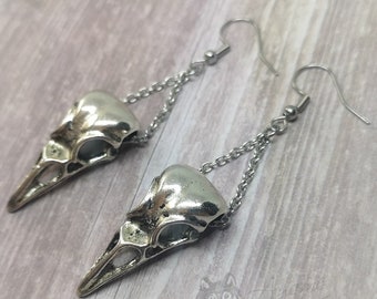 Bird Skull Stainless Steel Earrings