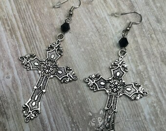 Byzantine Cross Stainless Steel Earrings