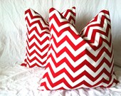 Christmas Pillow Covers -, 20 x 20, One, Red Chevron Pillows, Red Zig Zag Pillows, Holiday Pillows, Fun Pillows, Christmas Decor, Whoville