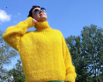 Mohair Women's Pullover, Mohair Women's Sweater, Hand Knitted Sweater, long sleeves, natural, jumper woman, sweater, cashmere mohair