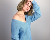 Light Weight and Cozy Spring Sweater, Asymmetrical Sweater, Organic Sweater made of 100 Cotton, Loose Knit Sweater, Loose Sweater