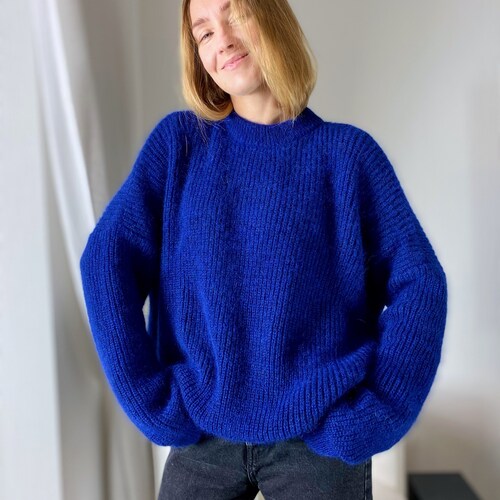 royal blue knit sweater