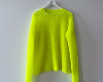 Pokemon - Women's Yellow Lemon Alpaca Sweater Lightweight Sweater,  Long Sleeve Sweater, Handmade Clothing, Round Neck Sweater, Cozy Sweater