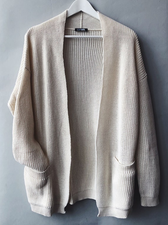 Light Beige Cardigan Oversized Cardigan 