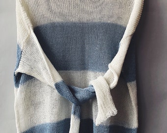 Knit Linen Sweater, Summer Sweater, Loose Knit Sweater, Loose Sweater, Organic Linen Knitwear, Oversized Sweater, Linen Clothing
