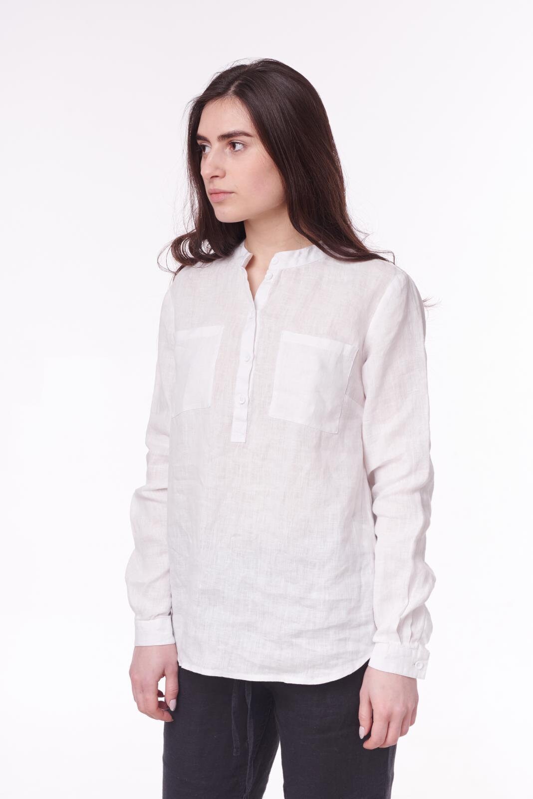 White Linen Shirt Women Organic Linen Shirt White Linen Top Etsy
