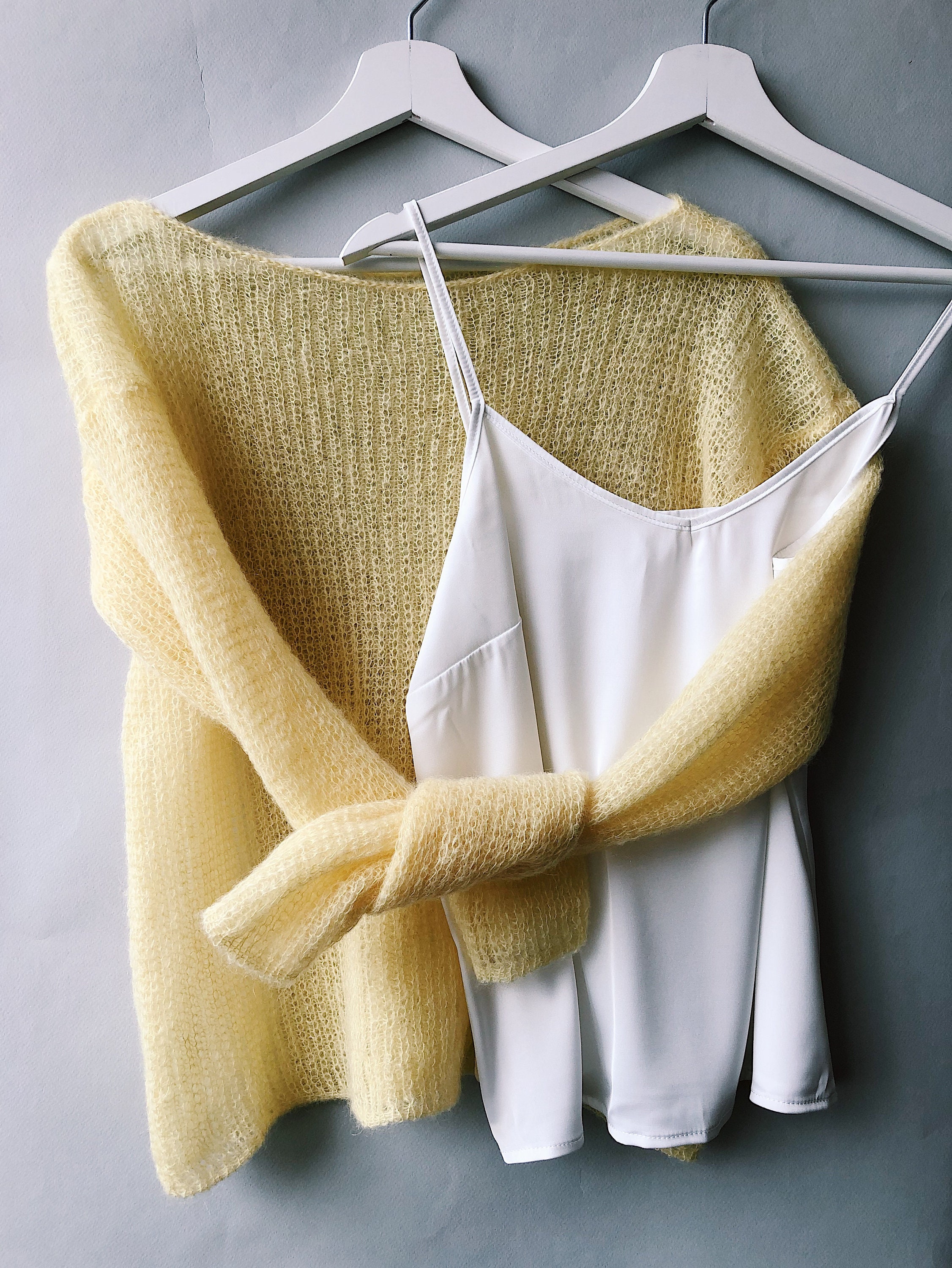 Yellow Sheer Sweater Mohair Pullover Summer Sweater Sexy | Etsy