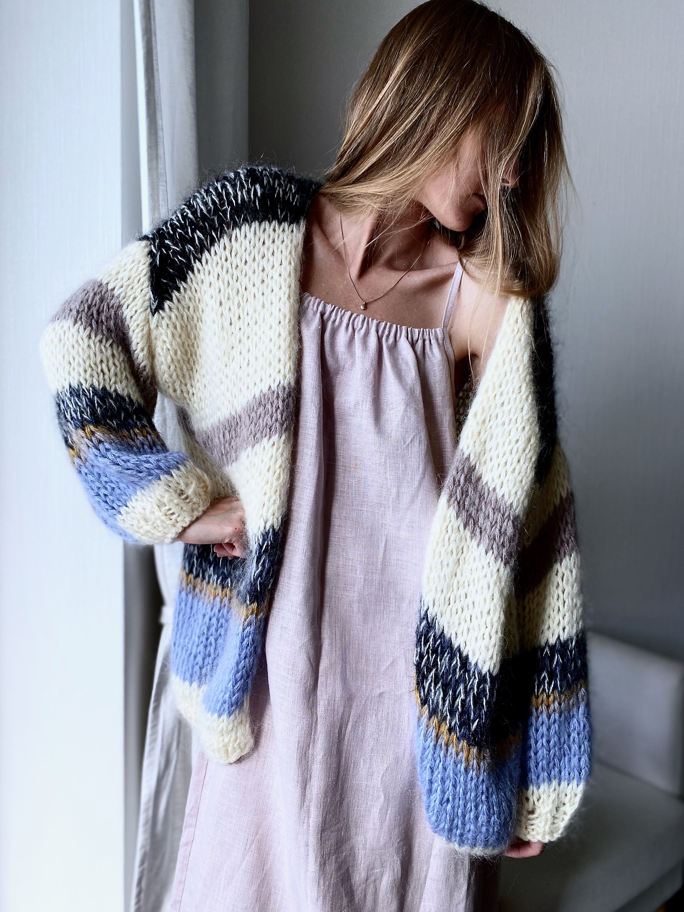 Winter Cardigan Chunky Hand Knit 