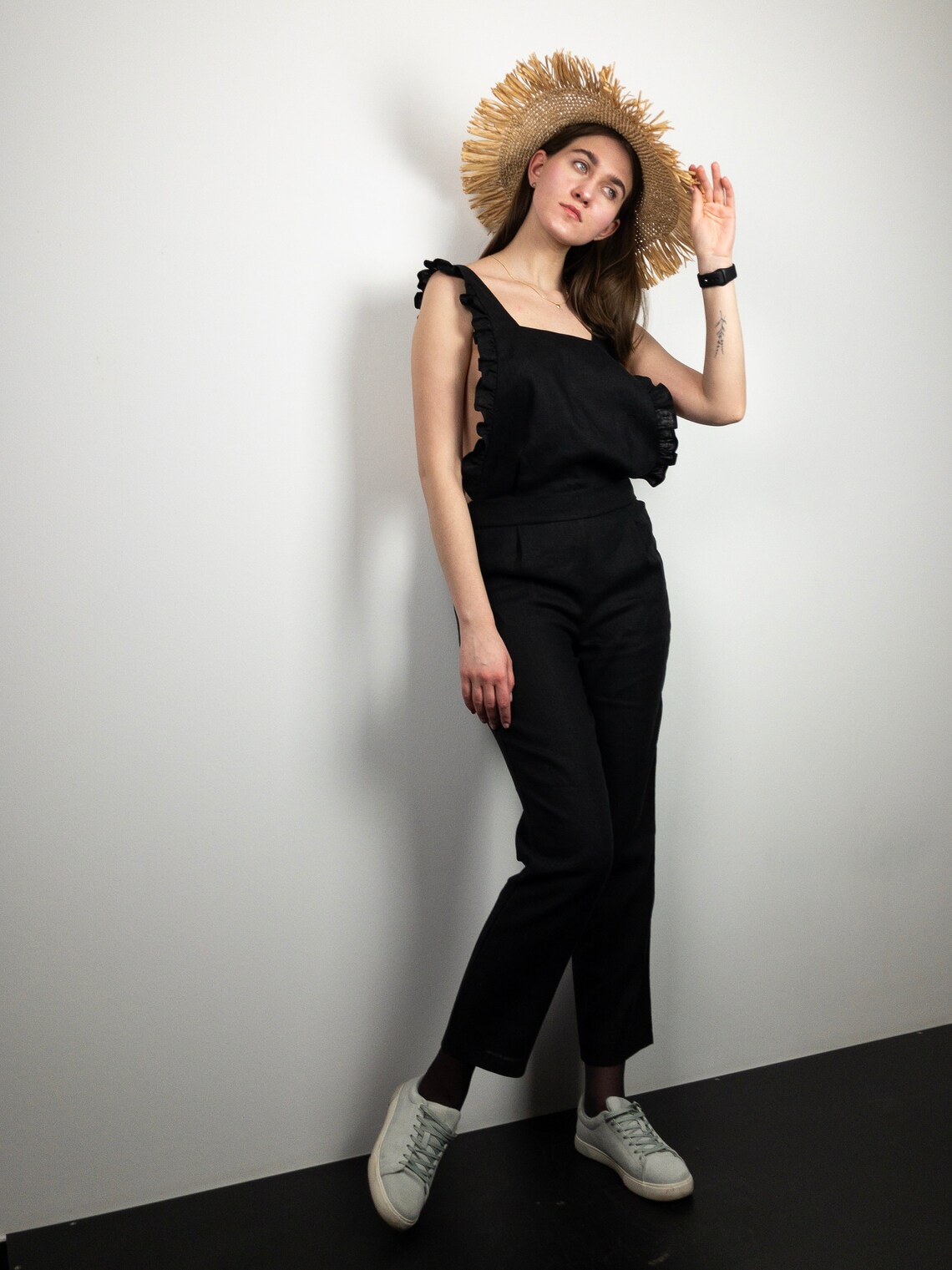 Black Jumpsuit in Boho Style Black Romper Gift for Her Etsy UK