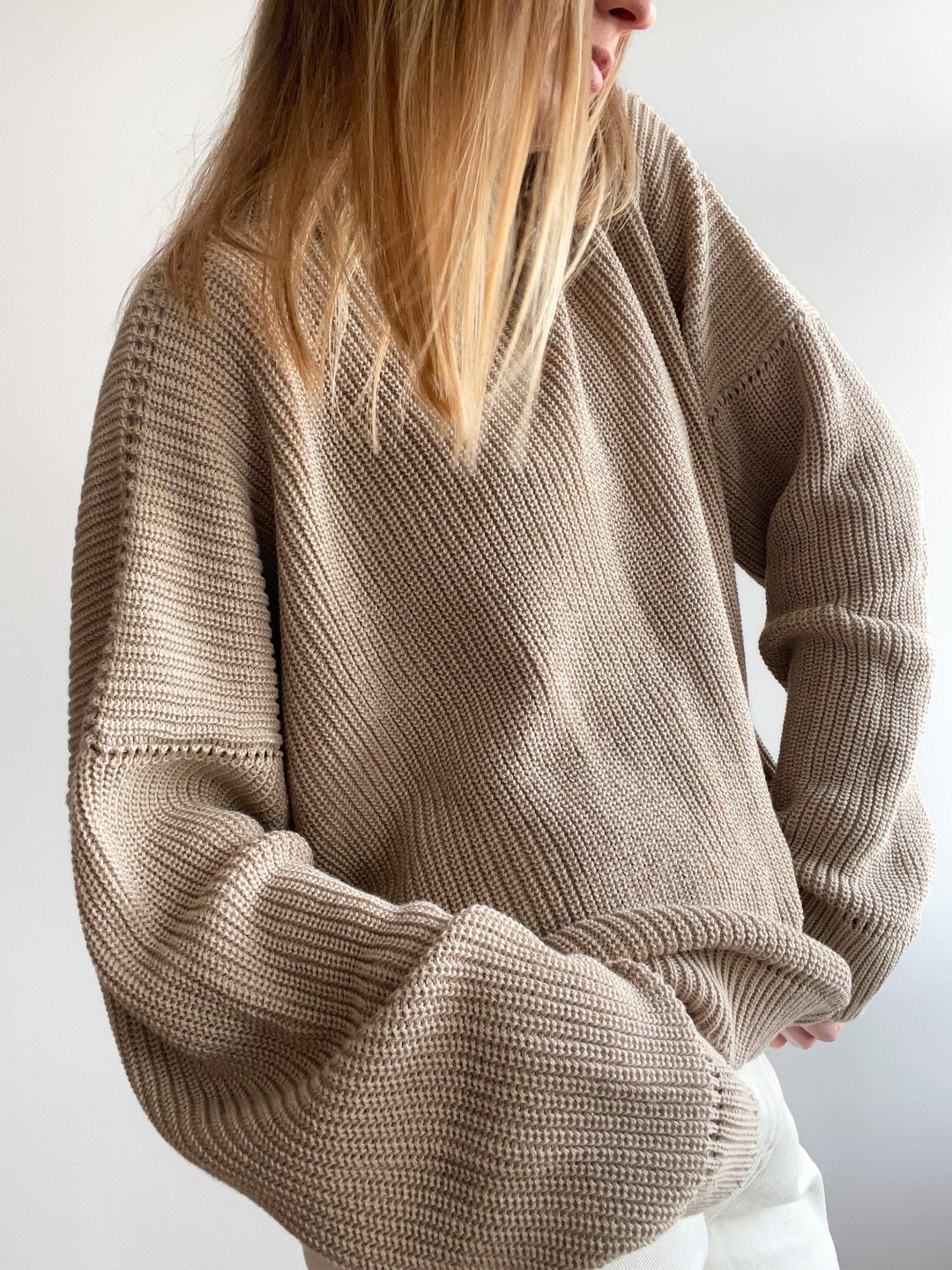 Pull trcoté à la man pull en coton trcoté pull - Etsy France