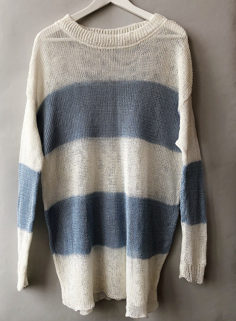 Knit Linen Sweater Summer Sweater Loose Knit Sweater Loose | Etsy