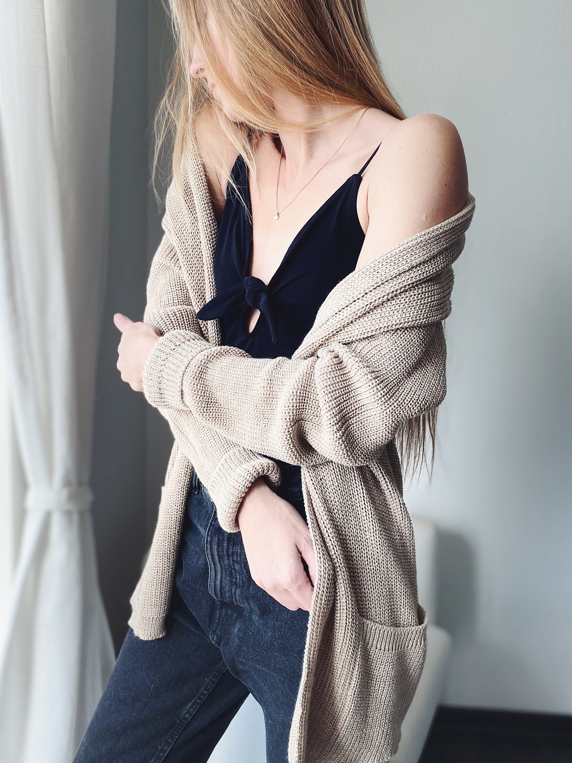 Green Wool Cardigan Cashmere Sweater 