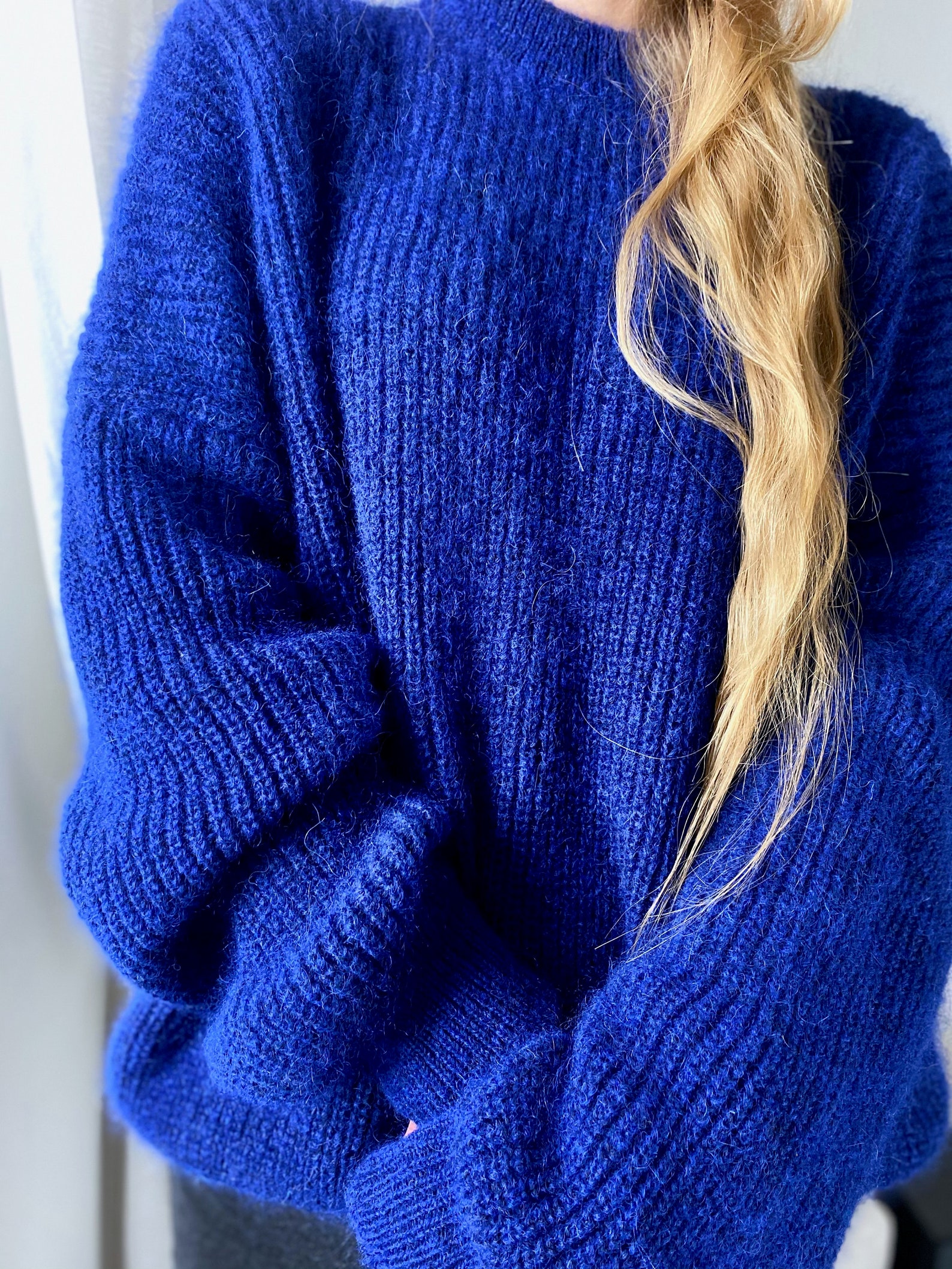 Royal Blue Oversized Sweater Cashmere Sweater Organic Yarn Etsy
