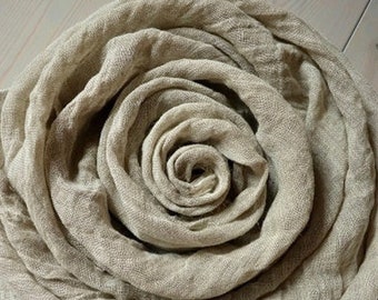 Natural LINEN Scarf, Taupe scarf, Eco Scarf, Summer Scarf, Men Scarf, Women Scarf