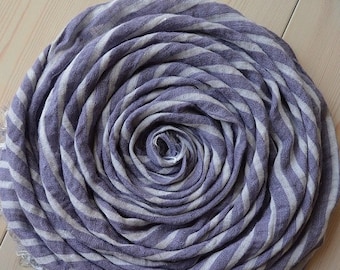 Lavender Purple & Pale Gray Striped LINEN Scarf, Lightweight Scarf, Purple Linen Scarf, Mens Scarf, Womens Scarf