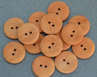 14 pcs Handmade Natural Wooden Buttons 18 mm, natural wood 2 hole buttons DIY crafts Sewing Knitting Sewing Crochet Jewelry making