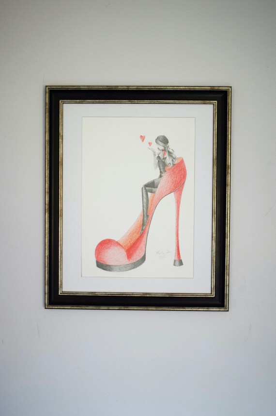 Sketches of shop girls shoes