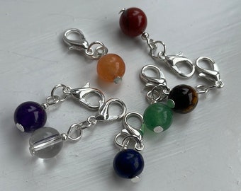 Crystal Chakra set of stitch markers STITCH MARKERS for knitting and crochet