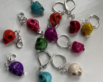 Skull stitch markers (set of 4) STITCH MARKERS for knitting and crochet