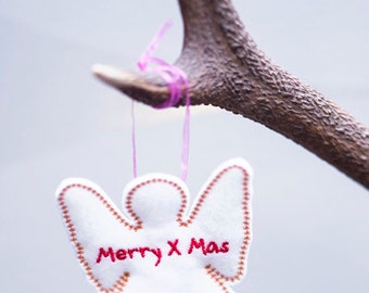 Christmas decoration with personalized text, 10 pcs