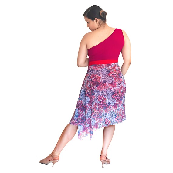 Pink Confetti One Shoulder Argentine Tango Dress Elegant Etsy