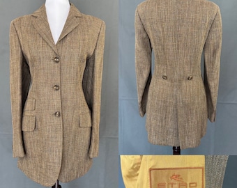 Vintage Etro Milano Linen tailored jacket/size M