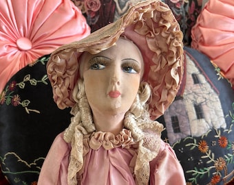 Vintage 20s/30s large French Boudoir Doll/27" Composition Doll
