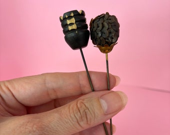 Vintage 1930s Hat Pins, set of two Art Deco hat pins