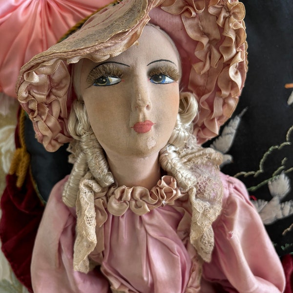 Vintage 20s/30s large French Boudoir Doll/27" Composition Doll