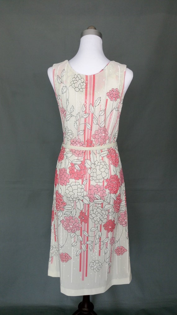 Vintage 70s Dress Bolero Pink floral set summer D… - image 5