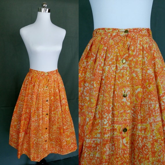 1950s Catalina Sportswear circle cotton skirt/roc… - image 1