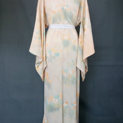 Vintage Afternoon Glow Japanese Kimono/Impressionism shops pastel colours/floral kimono/art deco duster robe