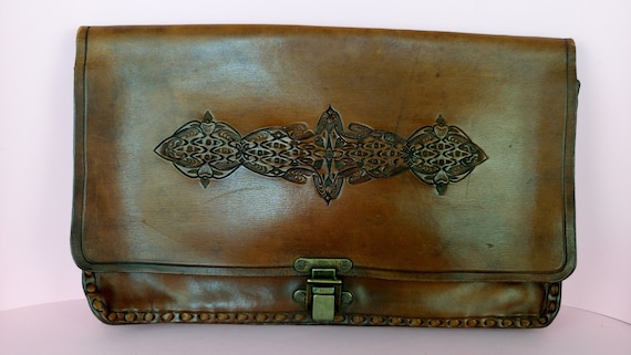 Leather 1920s Clutch Bag Leather 1920s Style Purse Art Deco Clutch