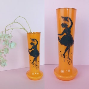 Vintage 20s/30s Czech tango glass vase