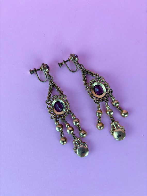 Antique Renaissance Revival chandelier earrings w… - image 6