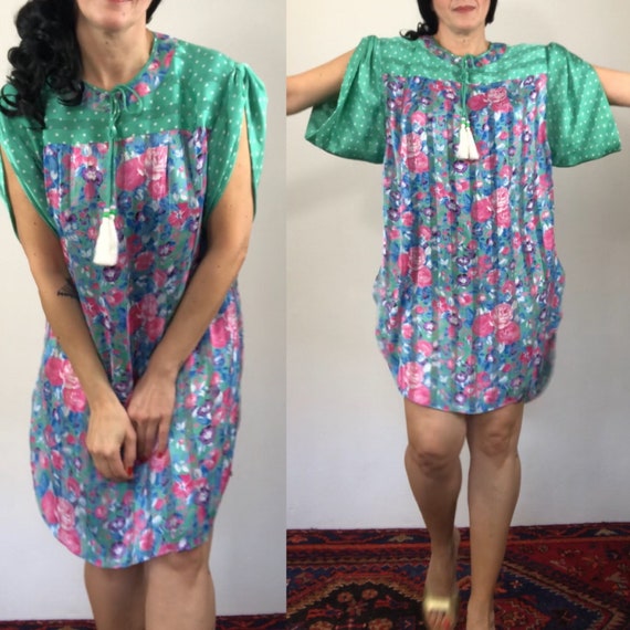 Vintage smock dress by Diane Fres/Lounging Dress/h