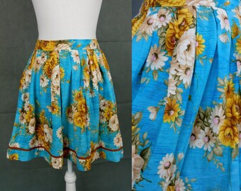 Vintage 50s/60s Floral circle skirt/rockabilly skirt/size M