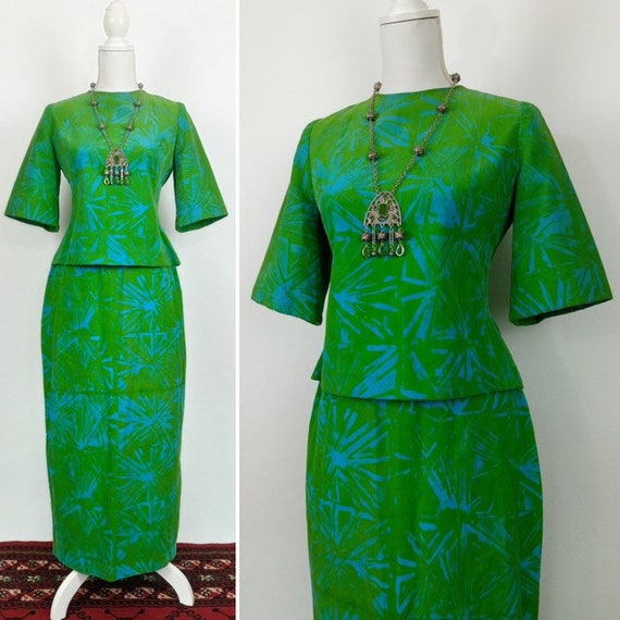 1960s Green and blue corduroy Suit/jacket matching
