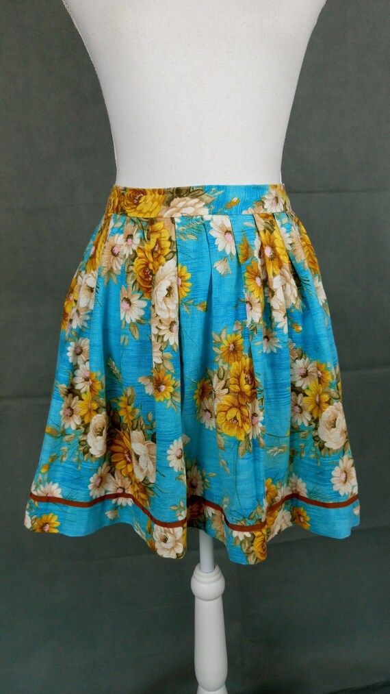 Vintage 50s/60s Floral circle skirt/rockabilly sk… - image 3