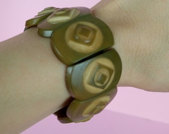 Antique Victorian gutta percha carved bracelet
