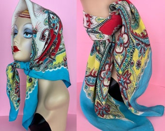 Vintage 40s/50s rayon paisley scarf