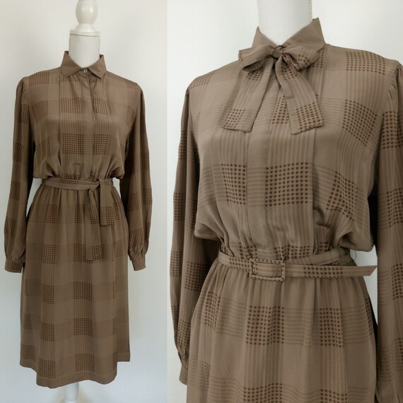 Vintage 70s silk shirt dress by Sportscraft /size