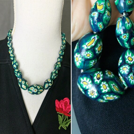 Vintage 30s/40s handmade Millefiori Venetian Glass