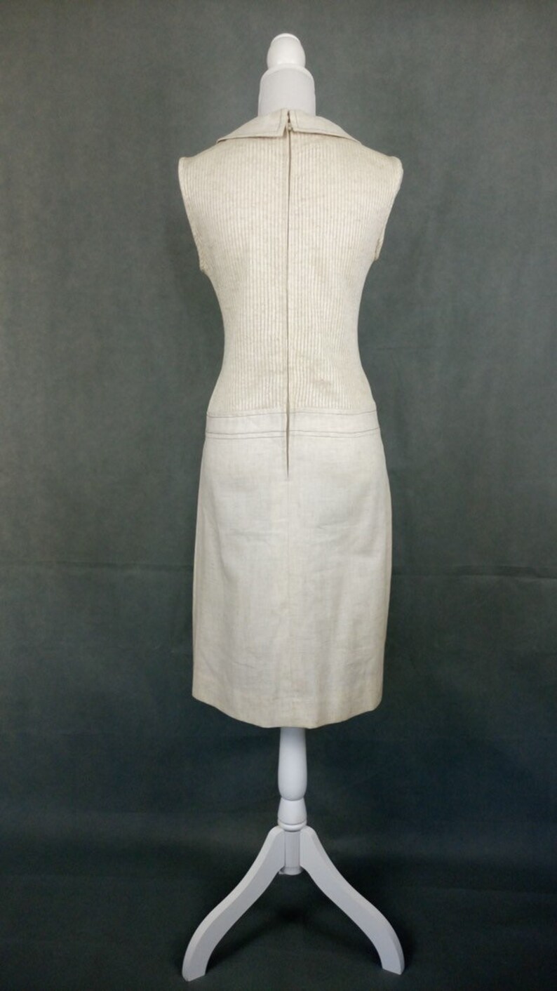 Vintage 60s Linen and cotton scooter dress by Leroysize SM
