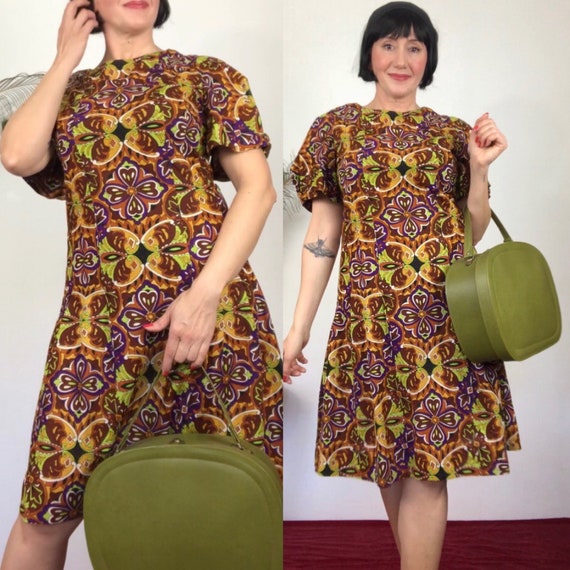 Vintage 60s floral dress /size M/L - image 2