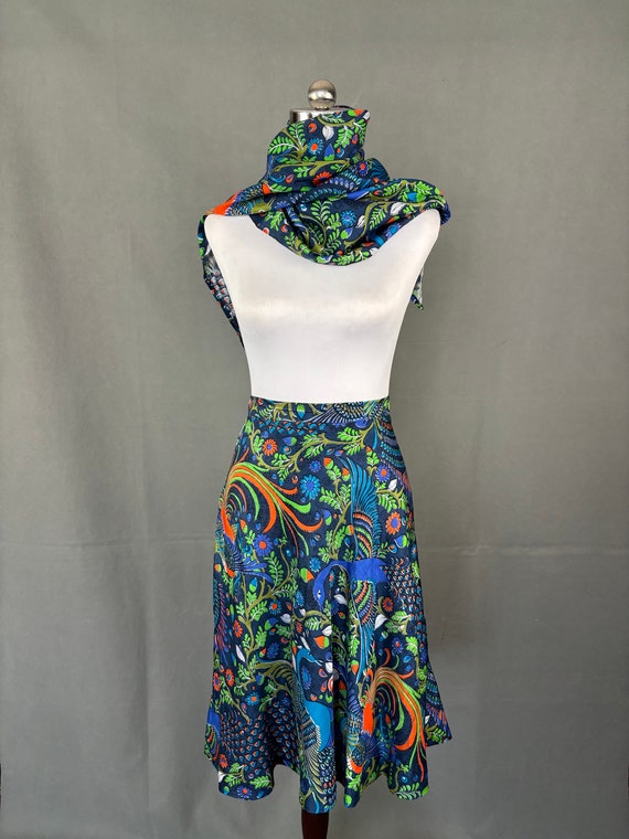 Vintage 70s does 40s two pieces tropical silk pri… - image 10