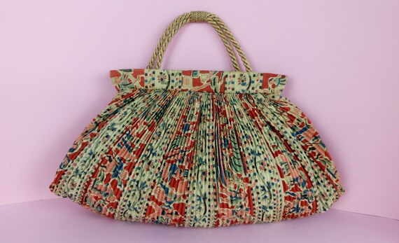 Vintage 30s/40s pleated fan bag