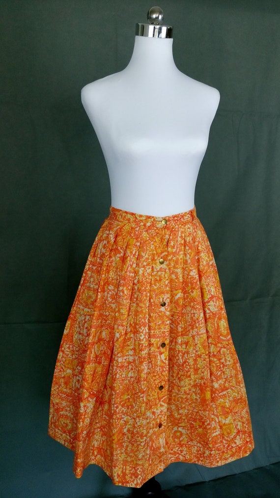 1950s Catalina Sportswear circle cotton skirt/roc… - image 2