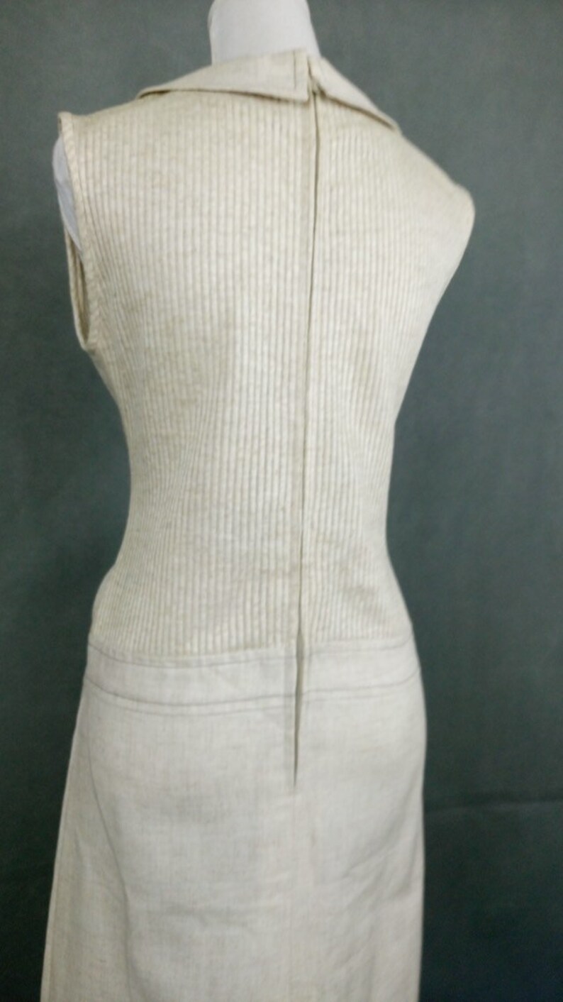 Vintage 60s Linen and cotton scooter dress by Leroysize SM