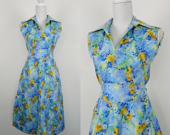 Vintage 70s Floral Summer Dress size S